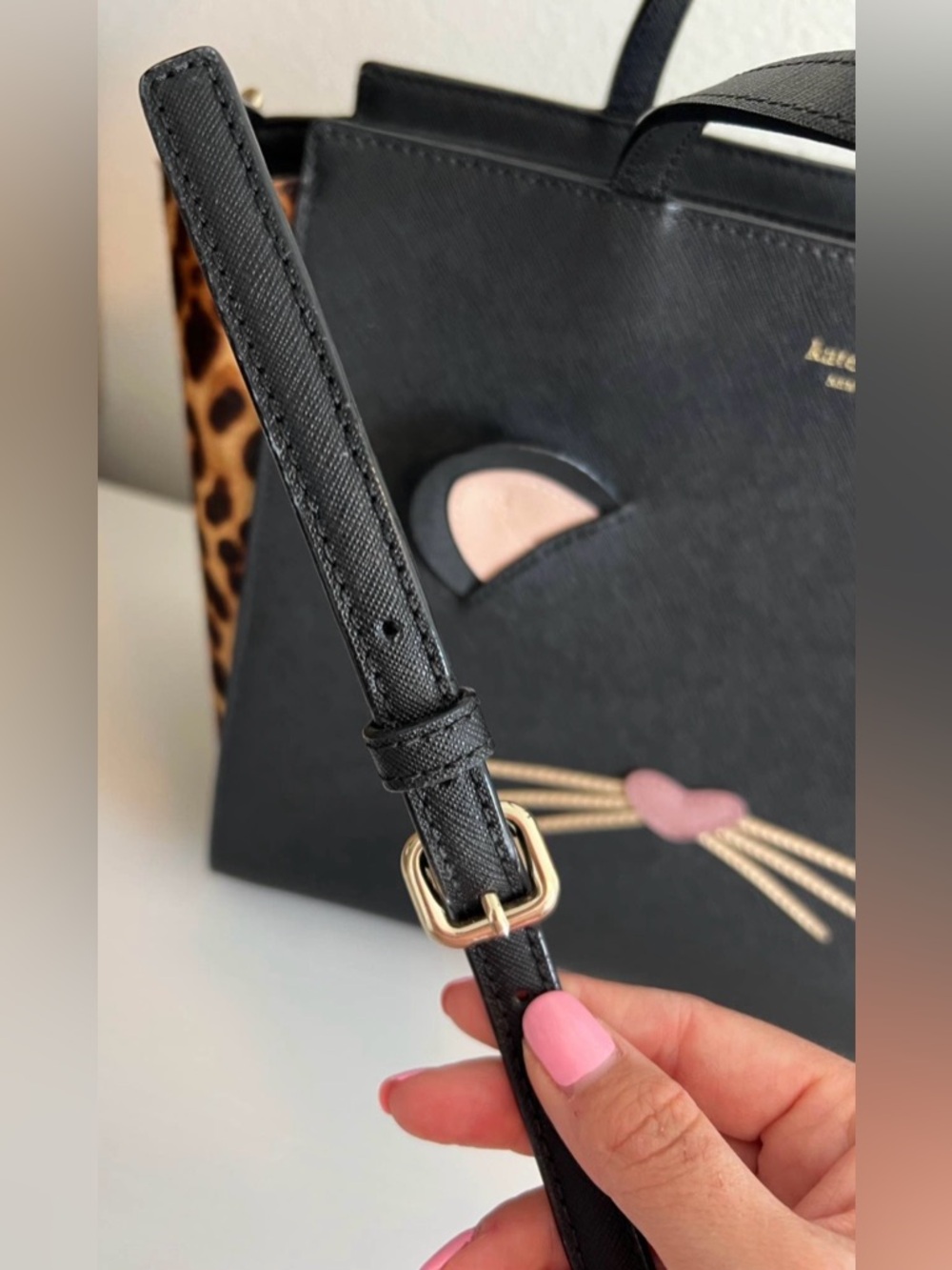 Kate Spade Leopard Hayden Run Wild Black Purse - Picture 6 of 6